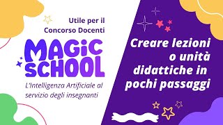 Concorso docenti creare lezioni e unità didattiche con lIA di Magic School [upl. by Tullus]