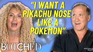 REJECTED by Botched Sallie Axls Wants A Pikachu Nose amp HEEL Implants  Botched E [upl. by Esac]