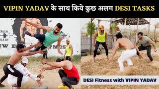 VIPIN YADAV with PAWAN CHECHI I DESI FITNESS I मज़ेदार देसी Challenges I PAWAN CHECHI I ARUN AMRIT [upl. by Ibbie]