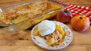 Easy Peach Cobbler  ONLY 3 Ingredients  Dump Cake Cobbler  The Hillbilly Kitchen [upl. by Anid261]