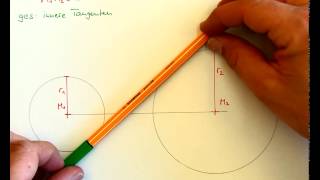 Tutorial innere Tangenten an zwei Kreise legen [upl. by Aisa]