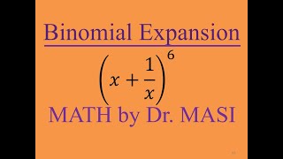 How to Expand using Binomial Theorem x1x6 [upl. by Rehpitsirhc556]