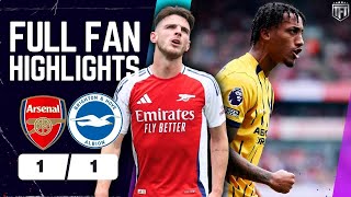 Arsenal ROBBED Declan Rice Red Card Arsenal 11 Brighton Highlights [upl. by Esilegna320]