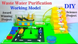 waste water purification working model for science project  exhibition  diy  howtofunda [upl. by Ihcas]