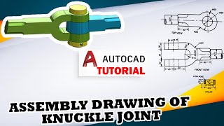 Knuckle joint  Autocad  Tutorial Hindi [upl. by Airyk]