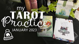 My Tarot Practice in January  Deck Reviews 2023 [upl. by Swetlana]