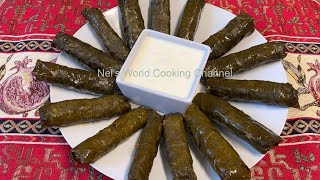 Armenian Dolma Recipe  Meatstuffed grape leaves  ABSOLUTELY DELICIOUS QUICK STUFFED GRAPE LEAVES [upl. by Peskoff236]