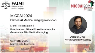 Practical and Ethical Considerations for Generative AI in Medical Imaging EPIMI [upl. by Haerb]