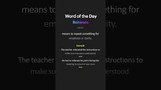 Word of the Day Reiterate – Learn How to Emphasize in English english learnenglish meaning [upl. by Narrad]