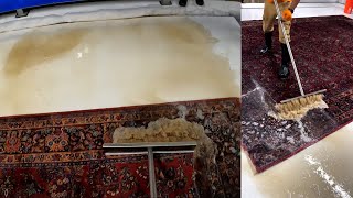 How to clean an Extremely Dirty Karastan Wool Rug  POV Rug Cleaning [upl. by Nydnarb]