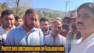 Protest over substandard work on Fazalabad road [upl. by Nosduj]