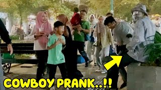 Cowboy Prank Reaksi Paling Heboh  Statue Prank Best Funny Reactions [upl. by Imaon]