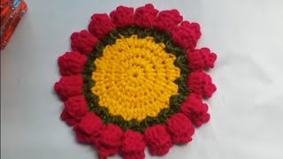 Crochet coaster  crochet glass mat [upl. by Nwahsel]