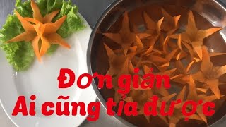 CÁCH TỈA HOA CÀ RỐT 4 CÁNH ĐƠN GIẢN [upl. by Enovad]