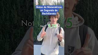 Notas de Matemáticas en Segundo de Bachillerato shortvideo shorts humor notas [upl. by Hilary]