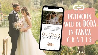 Como hacer una INVITACIÓN de BODA digital con CANVA gratis [upl. by Otilegna]