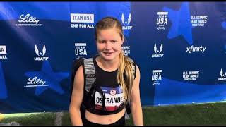 Allie Ostrander After Running PB at Olympic Trials [upl. by Atteyram]