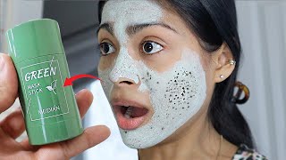 I tested VIRAL GREEN STICK MASK amp THIS HAPPENED  Does the magical green mask work 😳 [upl. by Cadmann217]