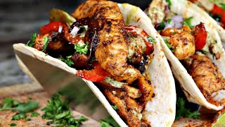 How To Make Fajita Tacos  Chicken Fajitas Recipe [upl. by Eleahcim]