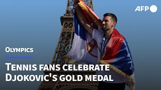 Tennis fans praise king of kings Djokovic after Olympic gold win  AFP [upl. by Primaveria]