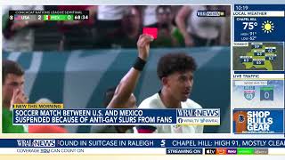 US vs Mexico soccer match suspended due to antigay slurs from fans [upl. by Rico]