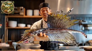 Explore Japanese cuisine How the chef prepares Dragon Fish into premium sashimi  Emison Newman [upl. by Manson]