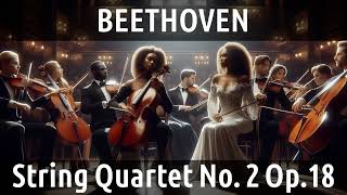 Beethoven  Quarteto de Cordas Nº 2 para dois violinos viola e violoncelo Op 18 [upl. by Nnylarej]