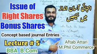 right share  issue of right shares  bonus shares  issue of bonus and right share  BBA BCom [upl. by Zaragoza]