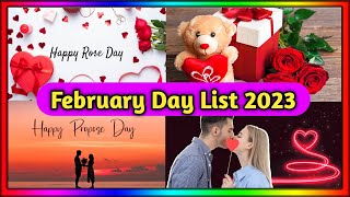 february day list 2023  rose day kab hai 2023  7 february to 14 february days  aaj konsa day hai [upl. by Schonthal316]