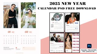 2025 New Year Calendar PSD Free Download  Nitesh GFX [upl. by Bruell820]