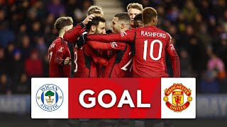 GOAL  Bruno Fernandes  Wigan 02 Manchester United  Third Round  Emirates FA Cup 202324 [upl. by Cioffred]