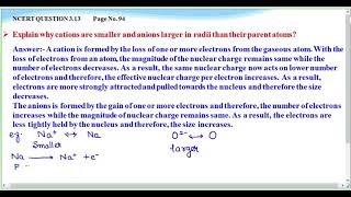 Explain why cations are smaller and anions larger in radii than their parent atoms [upl. by Funk]