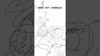 Day 27 Tangle shorts animation music halloween speedpaint drawing inktober trending [upl. by Lraep]