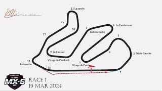 iRacing  Season 2  Week 2  MX5 Cup  Bringing it back to Lédenon for the rookie series [upl. by Atneuqal]