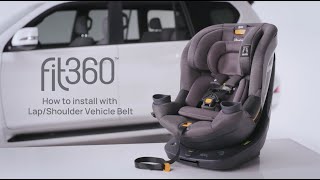 Chicco Fit360 ClearTex Rotating Convertible Car Seat  Installing with the LapShoulder Vehicle belt [upl. by Abbot]