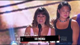 Glee Cast winning with Lea Micheles Acceptance Speech 2013 TCAs HD [upl. by Sagerman233]