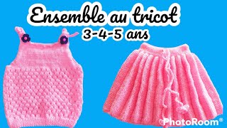 Top débardeur fillette au tricot [upl. by Aihsele]