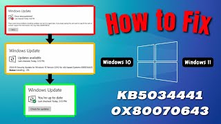 2024 How to fix Kb5034441 or 0x80070643 windows update error [upl. by Olivette]