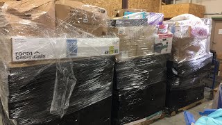 I bought 6 TGT pallets of overstock unboxing part 1 [upl. by Grodin]