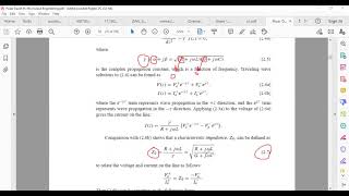 Lecture 1 Chapter 2 Pozar Transmission line theory [upl. by Akisey]