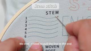 🧵🌼🎁Stem Stitch  Hand Embroidery for Beginners  embroidery stitches by ETSPIL🌼🎁🧵 [upl. by Eelana]