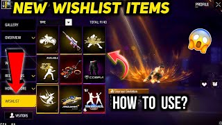 Wishlist Free Fire  How To Use Free fire Wishlist  Add Any Items in Profile Wishlist System [upl. by Sears]