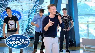 DSDS 2019  Gruppe 12  Lukas Philipp Silvan Sven mit quotCordula Grünquot die Die Draufgänger [upl. by Elman]