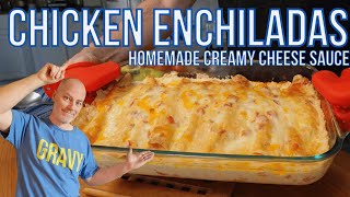 How to Make Chicken Enchiladas  Creamy Cheese Sauce Recipe  Creamy Chicken Enchilada Sauce [upl. by Kal]