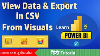 9 How to view Data and Export in CSV from Power BI Visuals  Power BI for Beginners [upl. by Milburn]