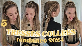 IDEE COIFFURE AVEC TRESSE 2024 ♡ Belle coiffure tresses collées a faire soi même pour tous les jours [upl. by Bornstein]