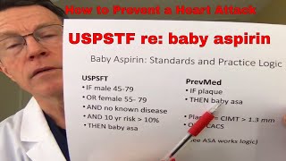 How to prevent a heart attack Prevention Standards Baby Aspirin the USPSTF  FORD BREWER MD MPH [upl. by Nuncia]