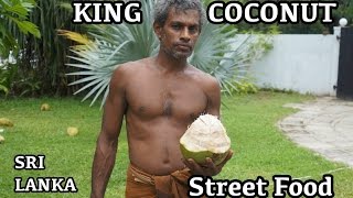 Sri Lanka  Opening King Coconut  Street Food [upl. by Neiman]