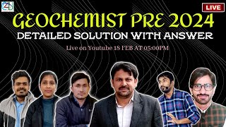 GEOCHEMIST PRE 2024  DETAILED SOLUTION WITH ANSWER  CHEMISTRY FOR YOU [upl. by Fausta]