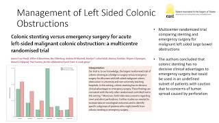 Landmark Papers  Large Bowel Obstruction [upl. by Naul]